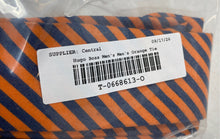 Load image into Gallery viewer, Hugo Boss Mens Orange Blue Striped Adjustable Keeper Loop Pointed Necktie

