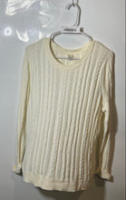 Load image into Gallery viewer, A New Day Womens White Cable-Knit Long Sleeve Crew Neck Pullover Sweater Size XL
