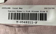 Load image into Gallery viewer, Express Womens Pink Long Sleeve Slim Fit Button Front Portofino Blouse Top Sz S
