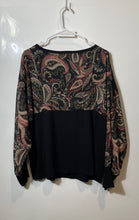 Load image into Gallery viewer, Chico's Womens Black Paisley Print Sheer Long Sleeve Pullover Blouse Top Size XL
