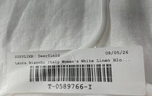 Load image into Gallery viewer, Laura Bianchi Womens White Linen 3/4 Sleeve Tunic Blouse Top Size Large Italy
