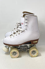 Load image into Gallery viewer, Chicago Womens Pro Star White Leather Lace-Up Quad Wheel Roller Skates Size 6
