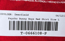 Load image into Gallery viewer, Psycho Bunny Boys Red Cotton Crew Neck Short Sleeve T-Shirt Size 14-16/L
