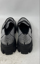 Load image into Gallery viewer, Steve Madden Womens Trifecta Black Silver Rhinestone Loafer Shoes Size 11
