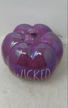 Load image into Gallery viewer, Rae Dunn Artisan Collection Magenta Wicked Ceramic Pumpkin Decorative Figurine

