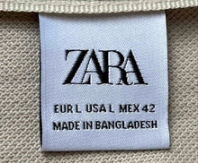 Load image into Gallery viewer, Zara Mens Beige Cotton Henley Neck Short Sleeve Pullover T-Shirt Size Large

