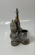 Load image into Gallery viewer, Home &amp; Kitchen Silver-Tone Salt Pepper And Spice Trio Metal Holder

