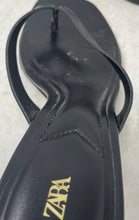 Load image into Gallery viewer, Zara Womens Black Square Toe Wedge Heel Slip-On Slide Sandals Size EU 40
