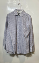 Load image into Gallery viewer, Kenneth Cole Reaction Mens White Blue Check Slim Fit Dress Shirt Size 16 32/33

