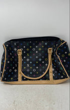 Load image into Gallery viewer, XOXO Womens Beige Black Monogram Leather Inner Pockets Top Handle Satchel Bag
