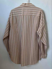 Load image into Gallery viewer, BCBG Attitude Mens Brown Beige Striped Collared Long Sleeve Dress Shirt Size XL

