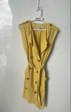 Load image into Gallery viewer, Mango Womens Yellow Sleeveless Double-Breasted Belted Wrap Dress Size 4
