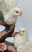 Load image into Gallery viewer, Huda Italy Porcelain Two White Doves With Pink Flowers Decorative Figurine
