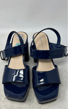 Load image into Gallery viewer, Marc Fisher Womens Blue Leather Buckle Square Toe Platform Heels Size 6 M

