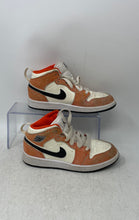 Load image into Gallery viewer, Nike Kids Jordan 1 Mid SE DV1341-800 White Orange Sneaker Shoes Size 13.5C
