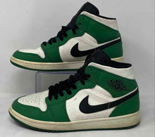 Load image into Gallery viewer, Authentic Nike Mens Air Jordan 1 Mid Green Black White Basketball Shoes Size 9.5
