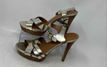 Load image into Gallery viewer, Coach Womens Dani Gold Metallic Leather Ankle Strap Platform Sandals Size 9B
