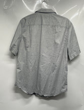 Load image into Gallery viewer, Calvin Klein Jeans Mens Gray White Short Sleeve Button-Up Shirt Size Large
