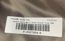 Load image into Gallery viewer, Arturo Calle Mens Brown Long Sleeve Single-Breasted Two-Button Blazer Size 38R

