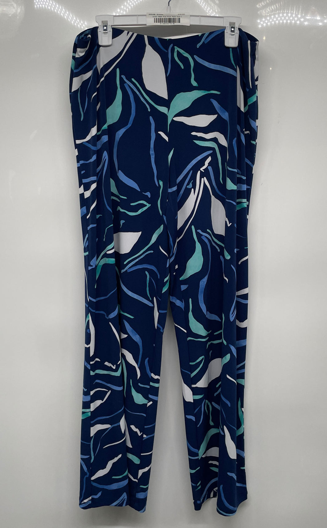 Alfani Womens Blue Printed Elastic Waist Pull-On Ankle Pants Size Large
