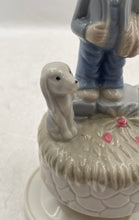 Load image into Gallery viewer, Young Boy With Puppy Home Decor Porcelain Musical Figurine Collectible
