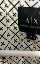 Load image into Gallery viewer, Armani Exchange Mens White Printed Short Sleeve Collared Button-Up Shirt Size M

