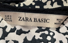 Load image into Gallery viewer, Zara Womens Beige Black Printed Long Sleeve Pullover Blouse Top Size Small
