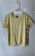 Load image into Gallery viewer, Banana Republic Womens Yellow White Striped Short Sleeve Pocket T-Shirt Size M
