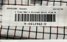 Load image into Gallery viewer, J.Crew Mens White Check Printed Flex Washed Classic Fit Button-Up Shirt Size M
