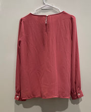 Load image into Gallery viewer, J.Crew Womens Dark Rose Pink Round Neck Long Sleeve Back Button Blouse Top Sz XS
