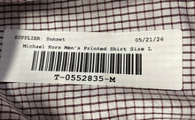 Load image into Gallery viewer, Michael Kors Mens White Printed Long Sleeve Dress Shirt Size Large
