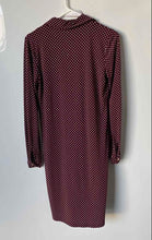 Load image into Gallery viewer, Michael Kors Womens Burgundy Polka Dot Long Sleeve Collared Shirt Dress Size XS
