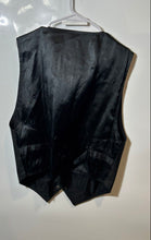 Load image into Gallery viewer, Paragraff Mens Black Leather Sleeveless Collarless Snap Front Biker Vest Size L
