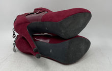 Load image into Gallery viewer, G By Guess Womens Burgundy Suede Back Zip High Heel Ankle Booties Size 9.5 M
