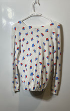 Load image into Gallery viewer, Bimba Y Lola Womens White Blue Red Long Sleeve Pullover Sweater Size XS

