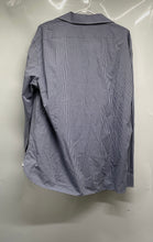 Load image into Gallery viewer, John Varvatos Mens Purple White Gingham Cotton Slim Fit Dress Shirt Size 17.5
