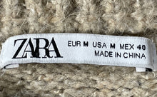 Load image into Gallery viewer, Zara Womens Beige Knitted Long Sleeve Crew Neck Pullover Sweater Size Medium
