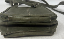 Load image into Gallery viewer, Fossil Unisex Green Leather Adjustable Strap Zipper Crossbody Messenger Bag
