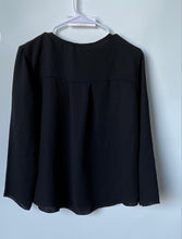 Load image into Gallery viewer, Zara Basic Womens Black Long Sleeve Split Neck Pockets Blouse Top Size Medium
