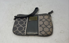 Load image into Gallery viewer, Nine West Womens Gray Signature Print Zip Top Lined Wristlet Wallet
