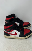 Load image into Gallery viewer, Nike Mens Air Jordan 1 Mid 554724-079 Red Black White Sneaker Shoes Size 9
