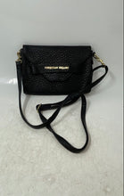 Load image into Gallery viewer, Christian Siriano Womens Black Leather Adjustable Strap Crossbody Purse
