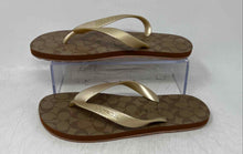 Load image into Gallery viewer, Coach Womens Zak FG3434 Beige Signature Print Slip-On Flip Flop Sandals Size 7B
