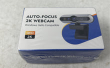 Load image into Gallery viewer, Auto Focus 2K Windows Hello Compatible With Wide-Angle View Webcam
