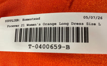 Load image into Gallery viewer, Forever 21 Womens Orange Long Sleeve Round Neck Pullover Maxi Dress Size L
