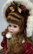 Load image into Gallery viewer, Victorian Holiday Outfit Curly Hair 18 Inch Collectible Porcelain Doll
