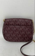 Load image into Gallery viewer, Michael Kors Womens Red Signature Print Semi-Chain Strap Crossbody Bag
