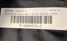 Load image into Gallery viewer, Tailored By Arsco Mens Black Leather Long Sleeve Collared Bomber Jacket Size S
