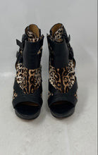 Load image into Gallery viewer, L.A.M.B. Womens Dorrie Multicolor Animal Print Peep Toe Ankle Booties Size EU 36
