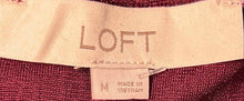 Load image into Gallery viewer, Loft Womens Wine Long Sleeve Round Neck Pullover Blouse Top Size Medium
